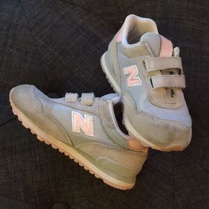 Grey and pink new balance sneakers